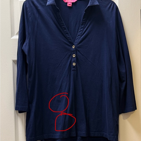 Lilly Pulitzer Navy Polo Top - Picture 4 of 4